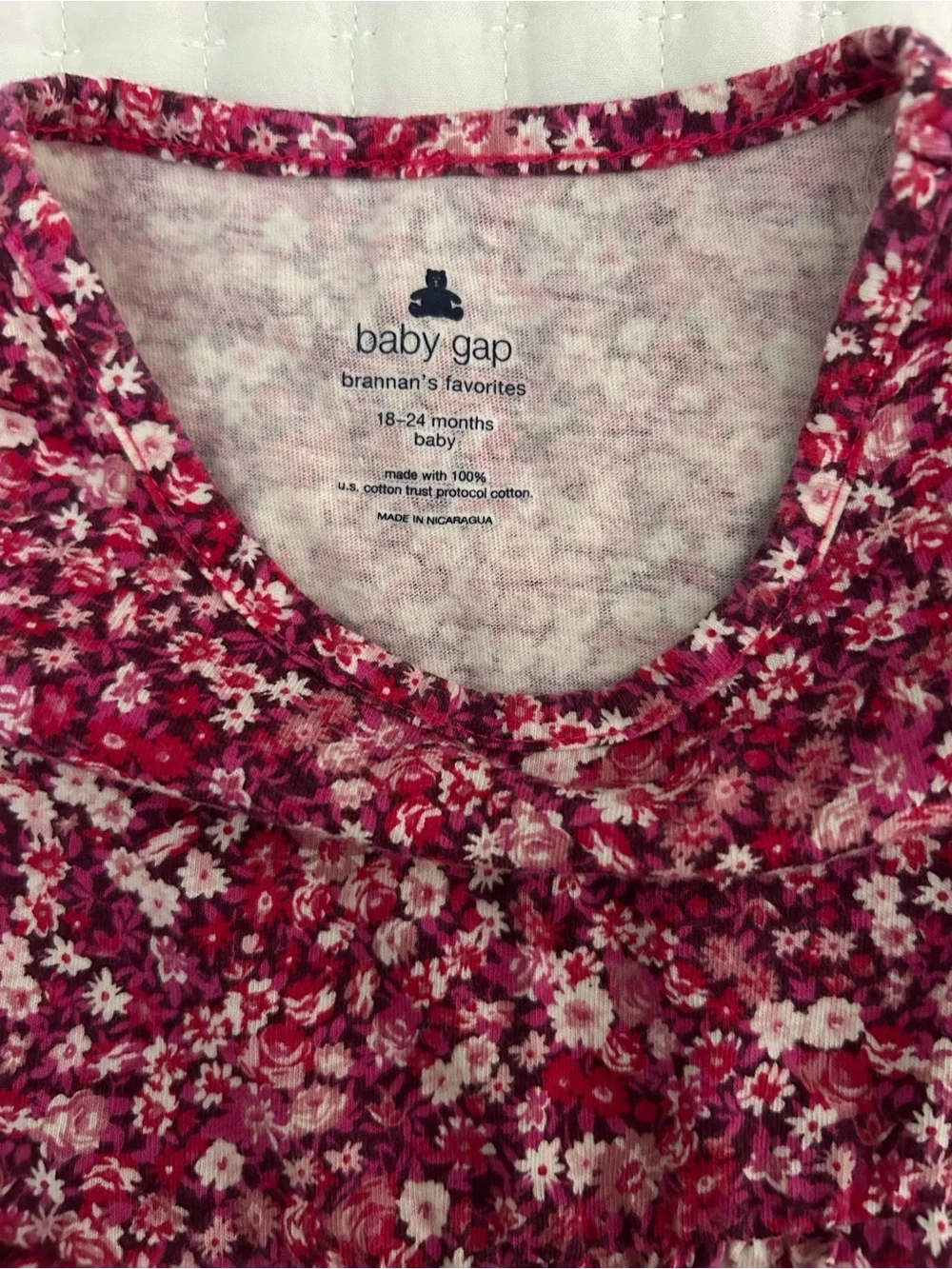 Baby GAP Pink Flowered Long-Sleeve Dress Size 18-24M